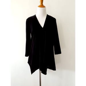 Joseph Ribkoff Velvet Tunic High Low Hem Black 4